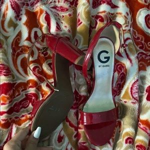 Red guess brand heels size 6.5 women’s